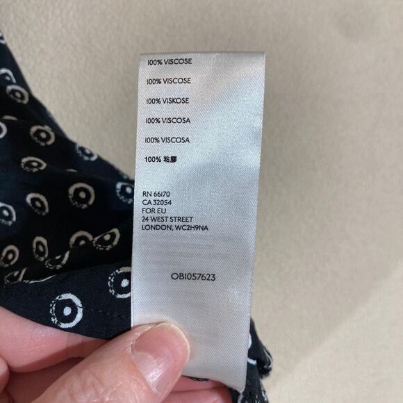 Maeve for Anthropologie Top Sz 4 Black Polka Dot Tank Business Casual Minimalist - Picture 4 of 9